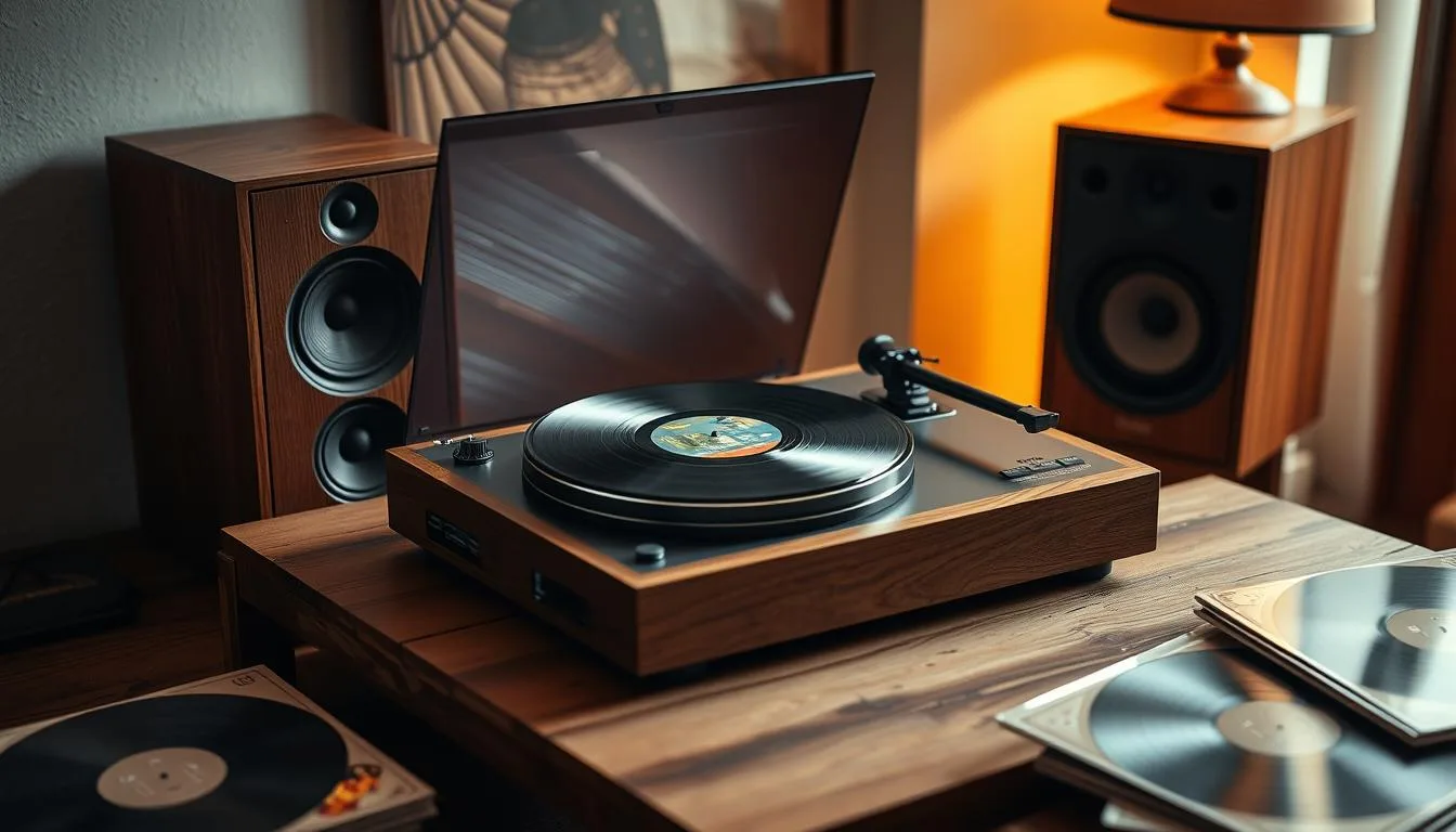 best turntable with speakers​